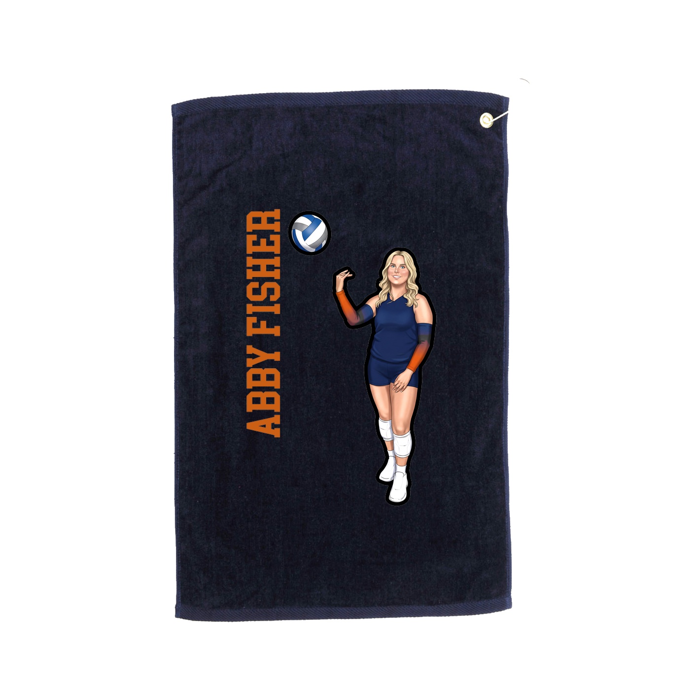 Golf Towel — Name Vertical in Navy