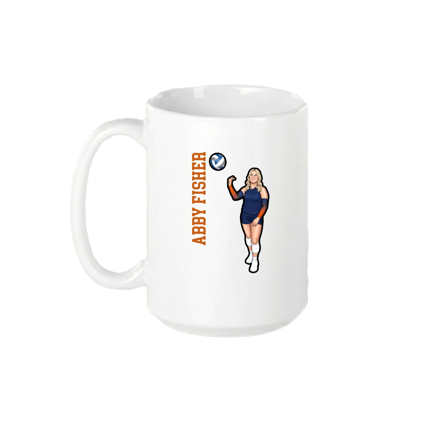 15oz Coffee Mug — Name Vertical in White