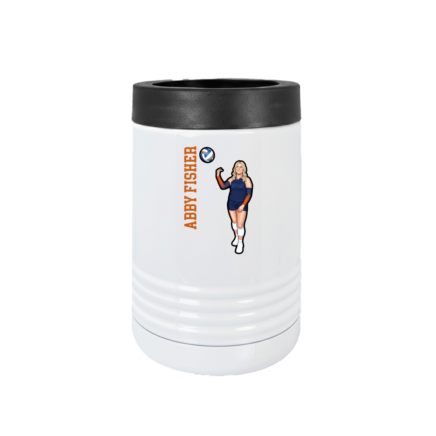 Beverage Holder — Name Vertical in White