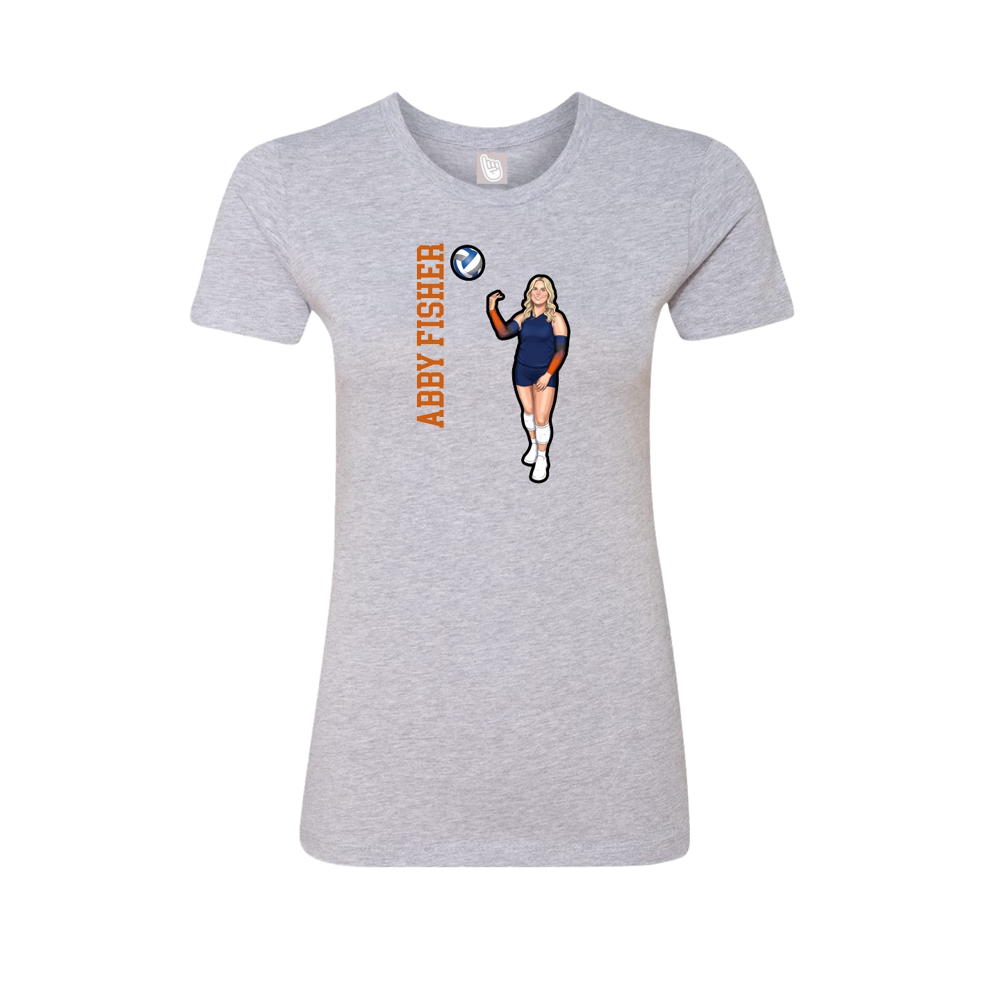 Womens Tee — Name Vertical in Grey