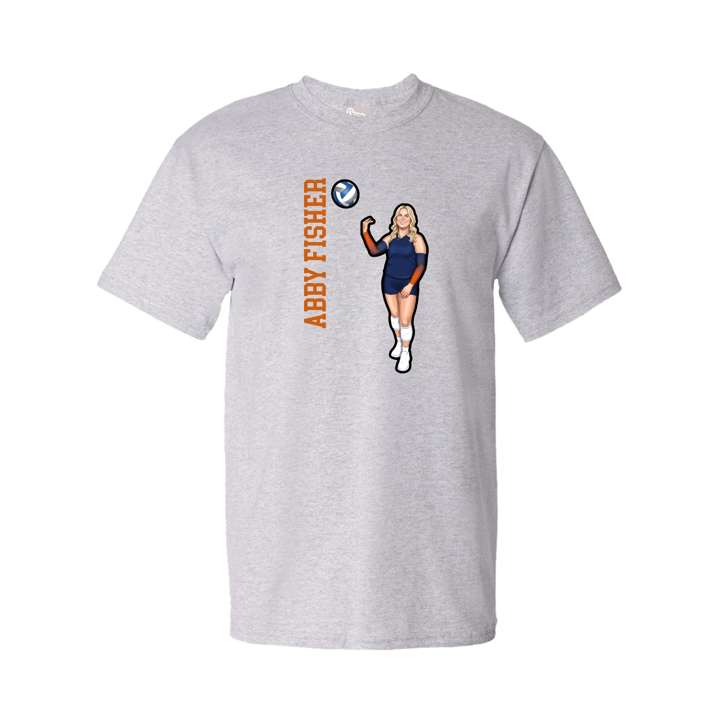 Youth Tee — Name Vertical in Grey