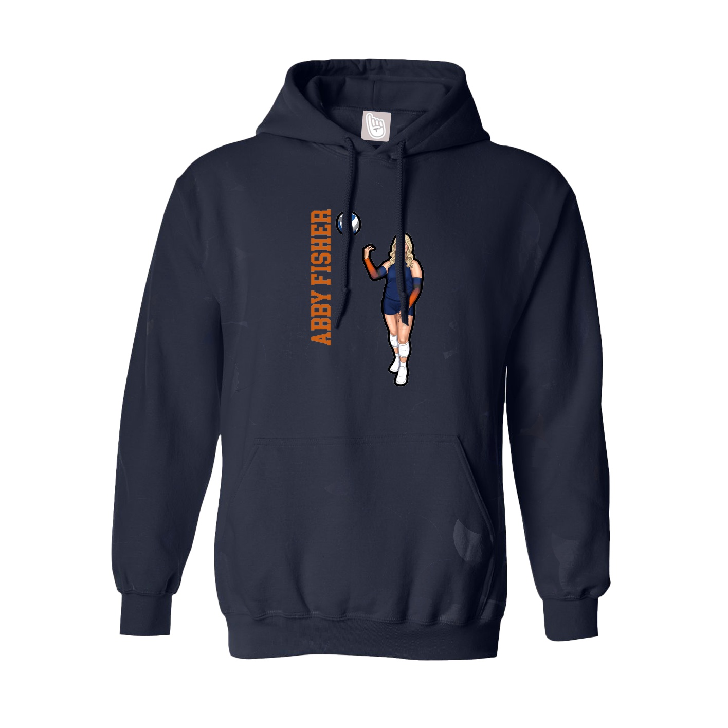 Hoodie — Name Vertical in Navy