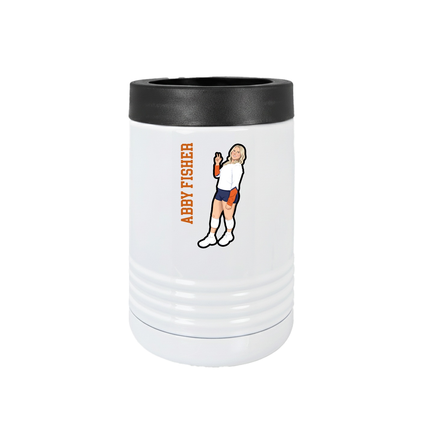 Beverage Holder — Name Vertical in White