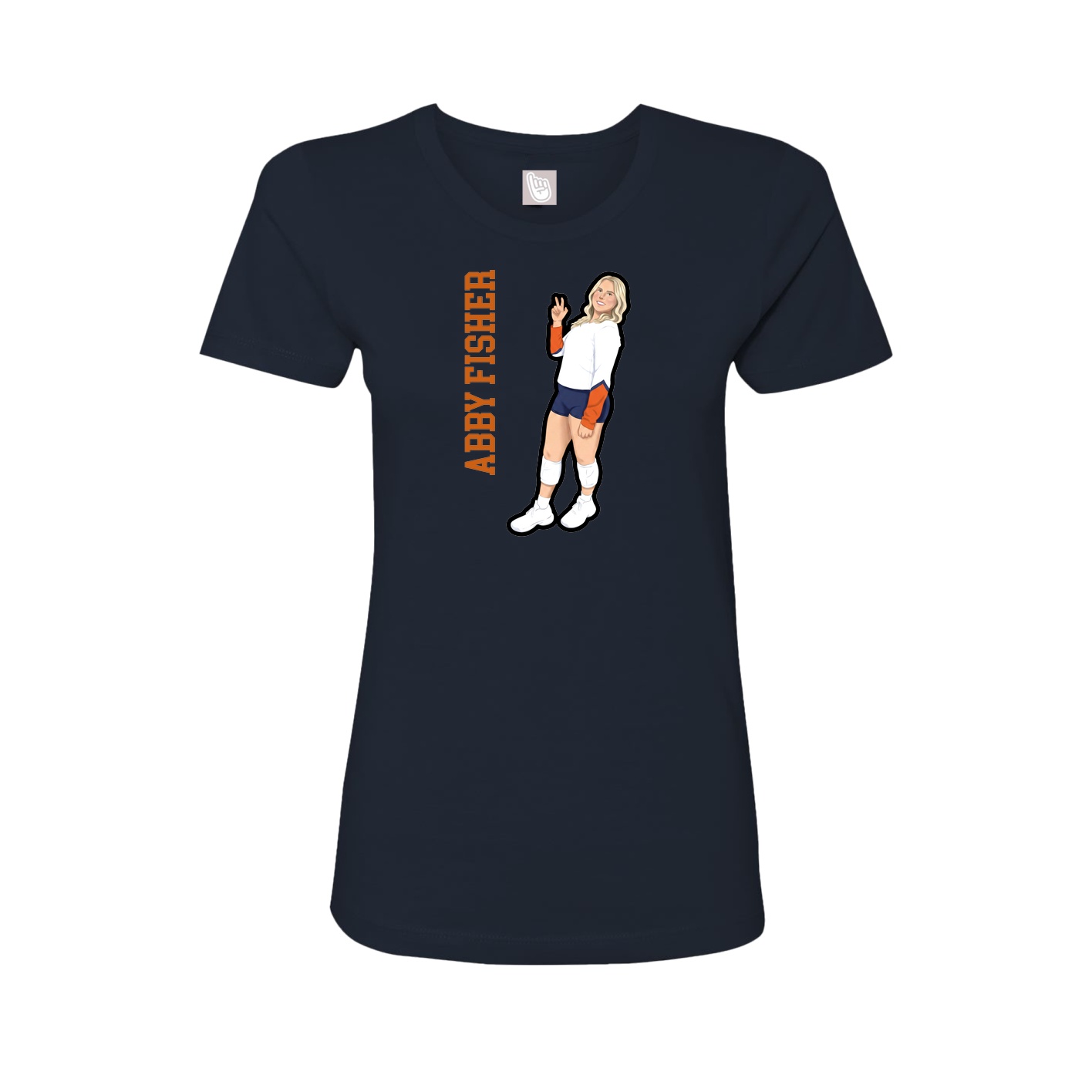 Womens Tee — Name Vertical in Navy