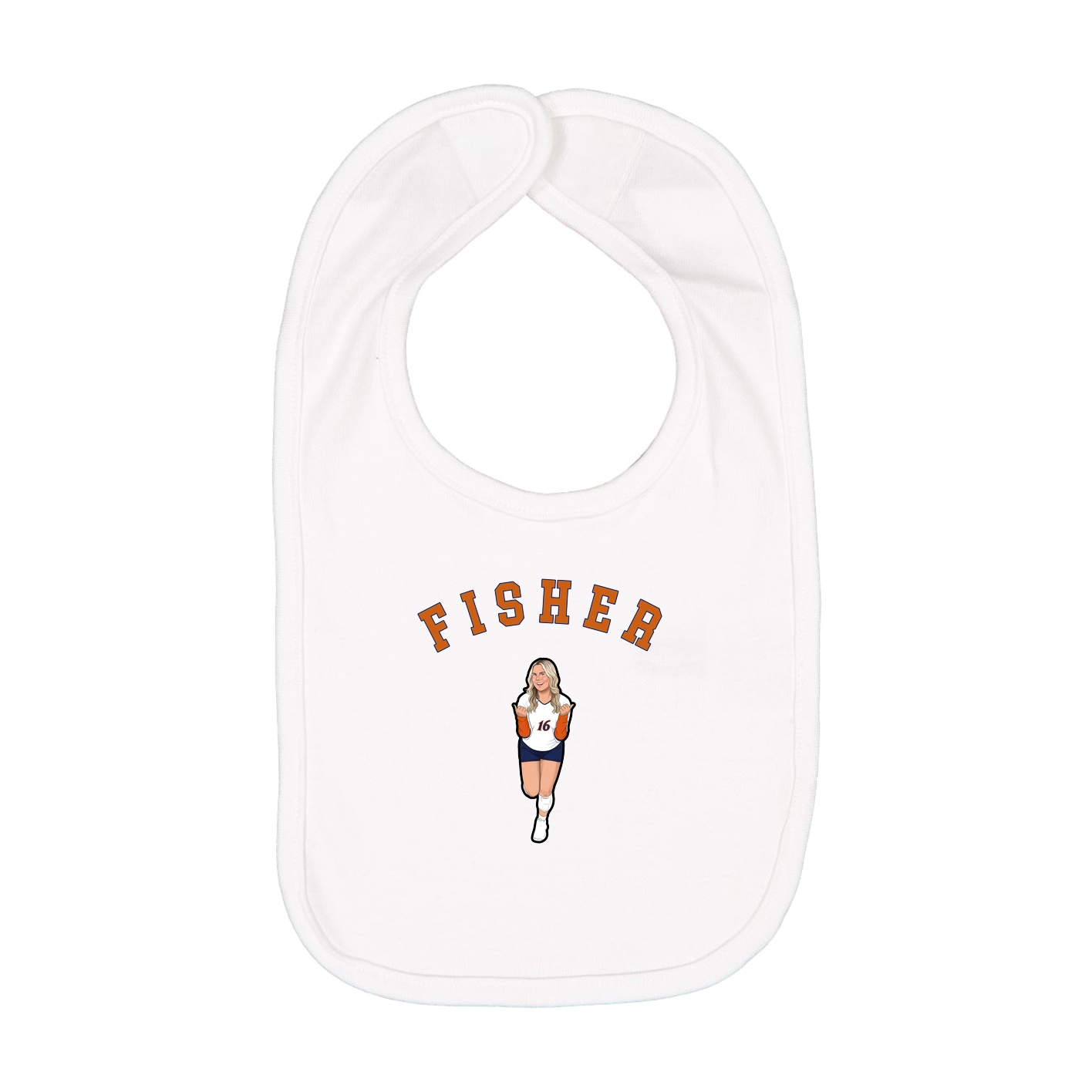 Infant Bib — Shirsey Arch in White