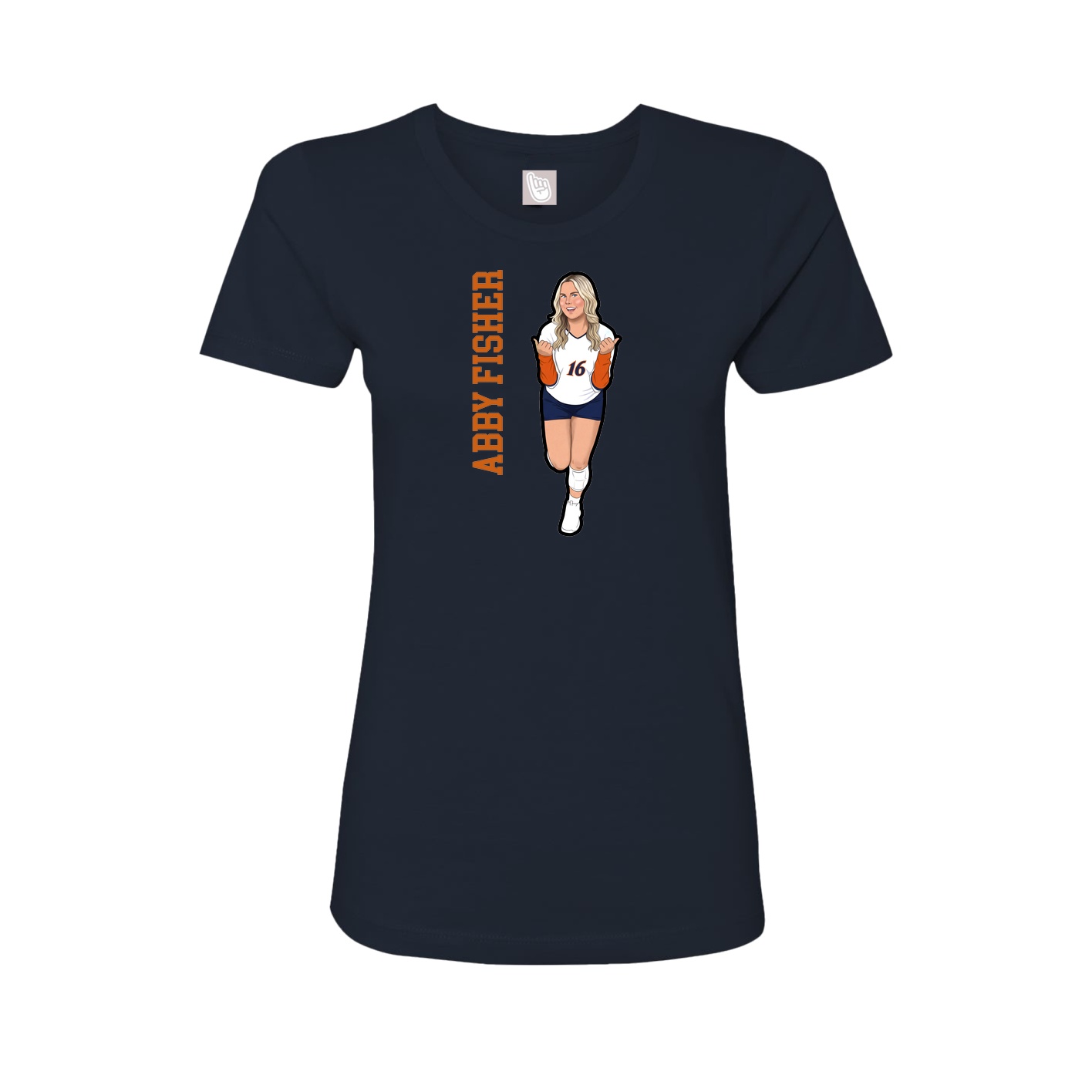 Womens Tee — Name Vertical in Navy