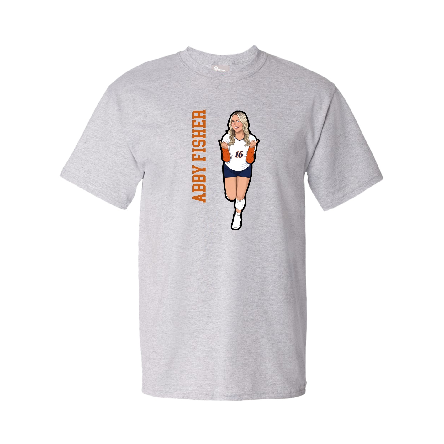Youth Tee — Name Vertical in Grey