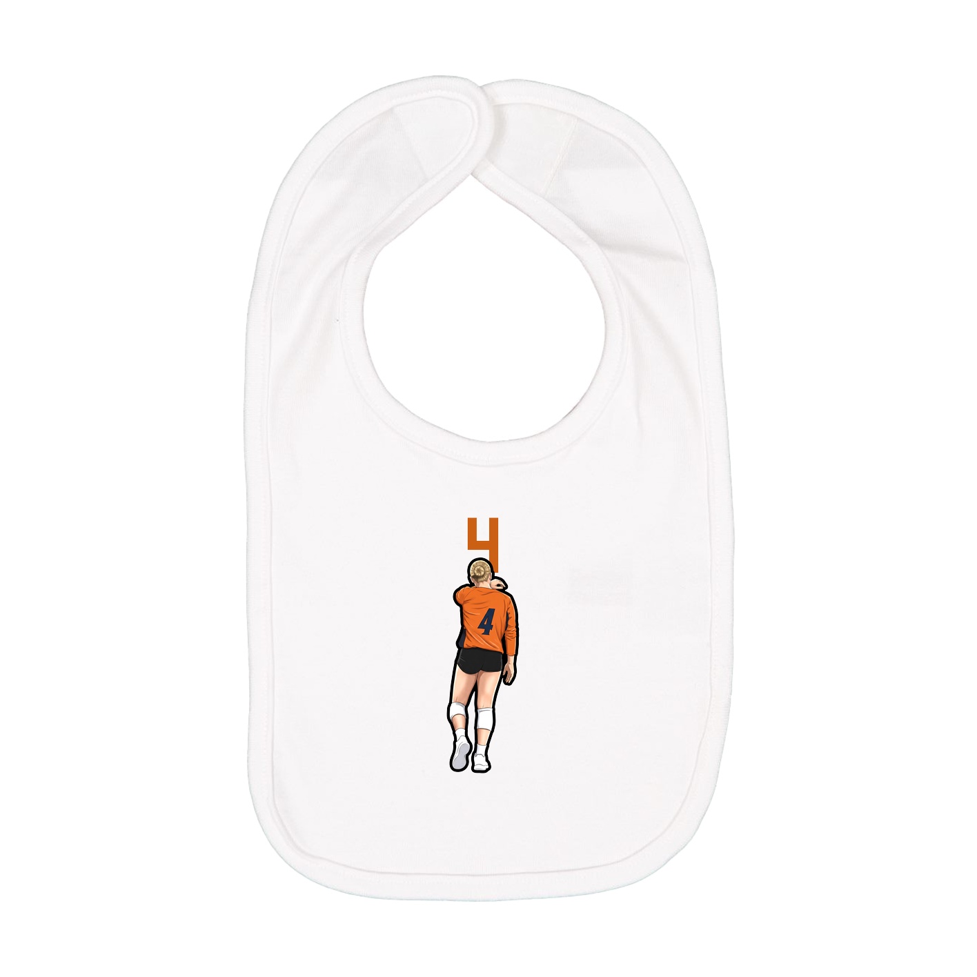 Infant Bib — Number Top in White