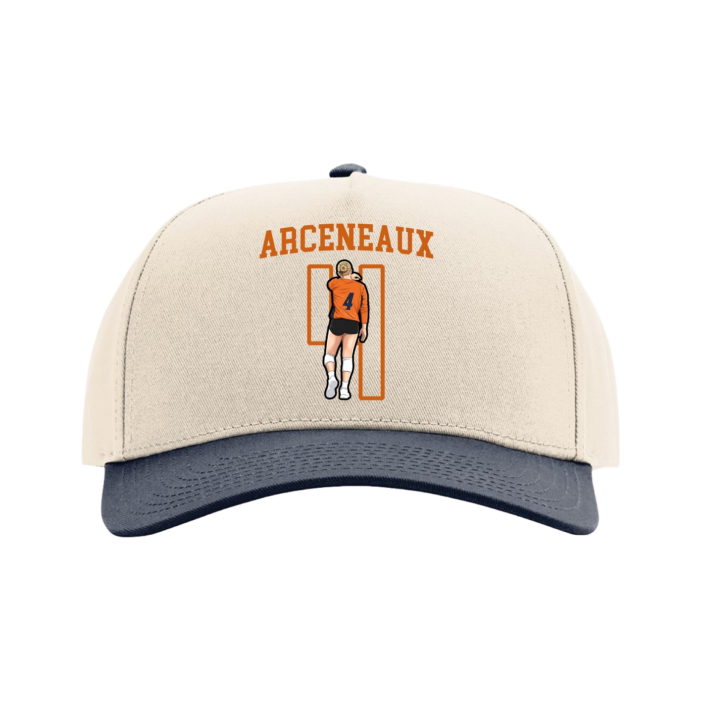 Full Fabric Five-Panel Champ Cap — Shirsey in Cream/Navy