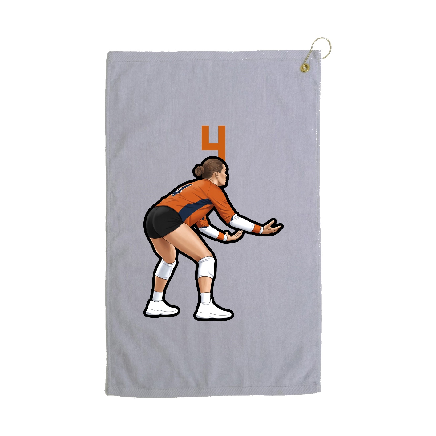 Golf Towel — Number Top in Grey