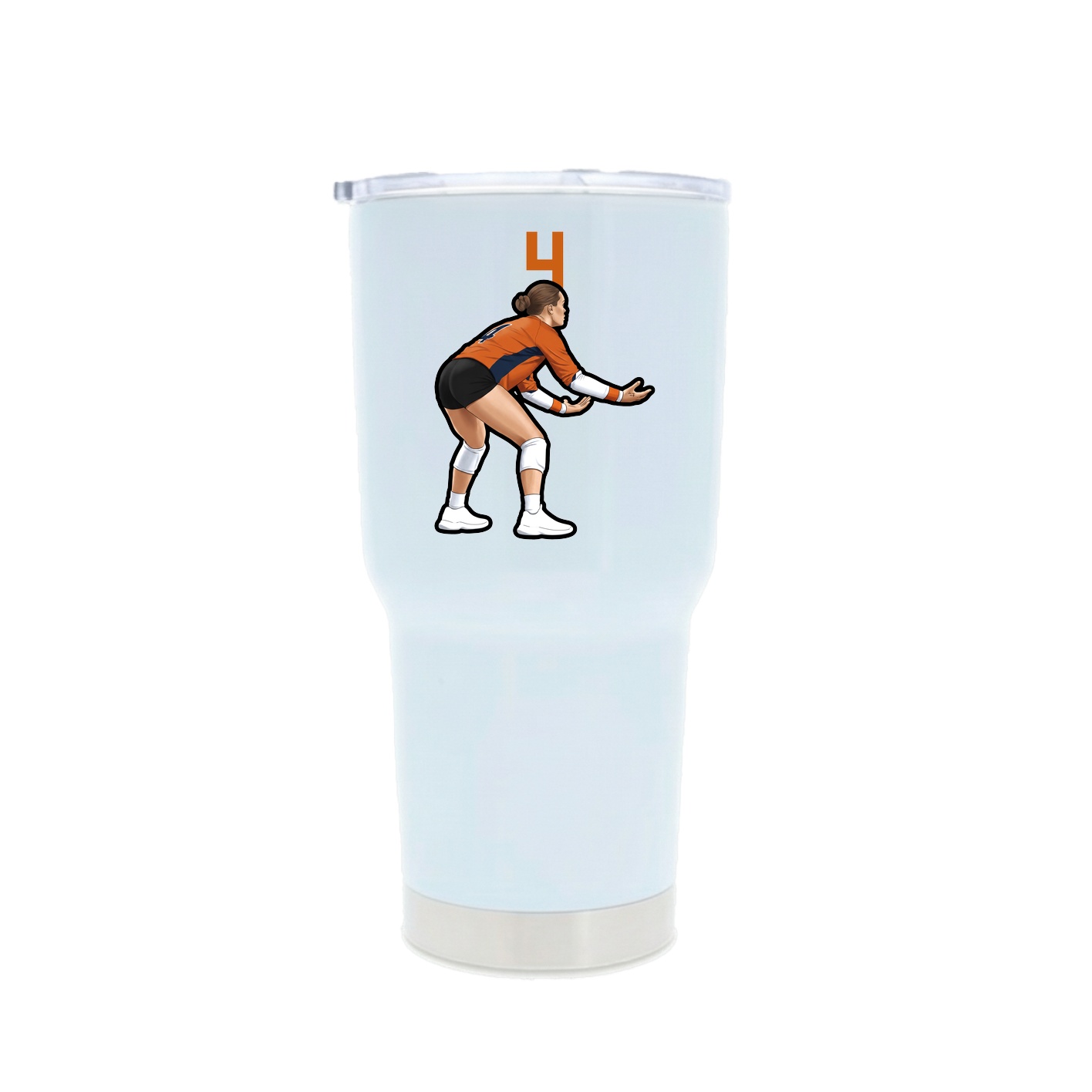 30oz Stainless Steel Tumbler — Number Top in White