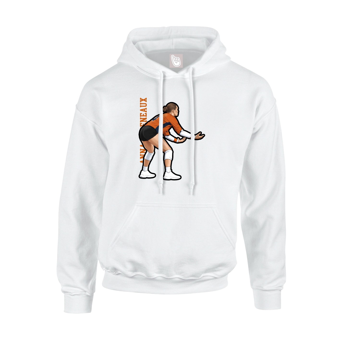 Youth Hoodie — Name Vertical in White