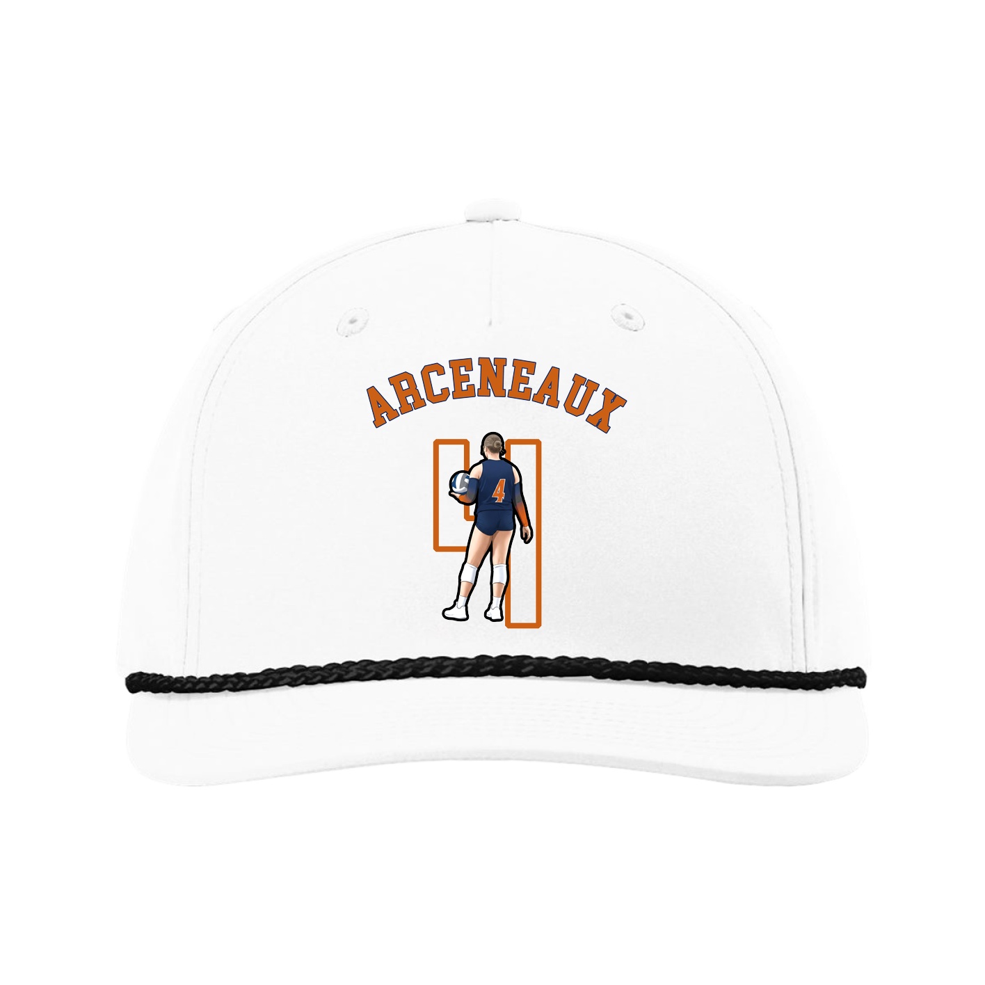 Five-Panel Classic Rope Cap — Shirsey Arch in White