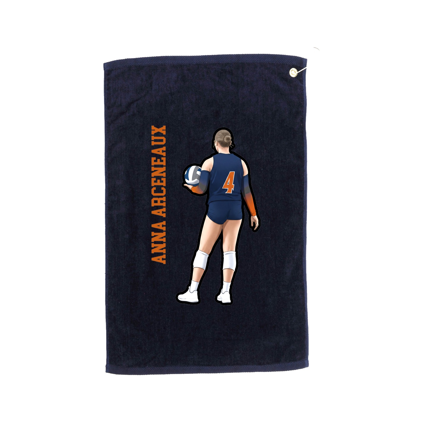 Golf Towel — Name Vertical in Navy