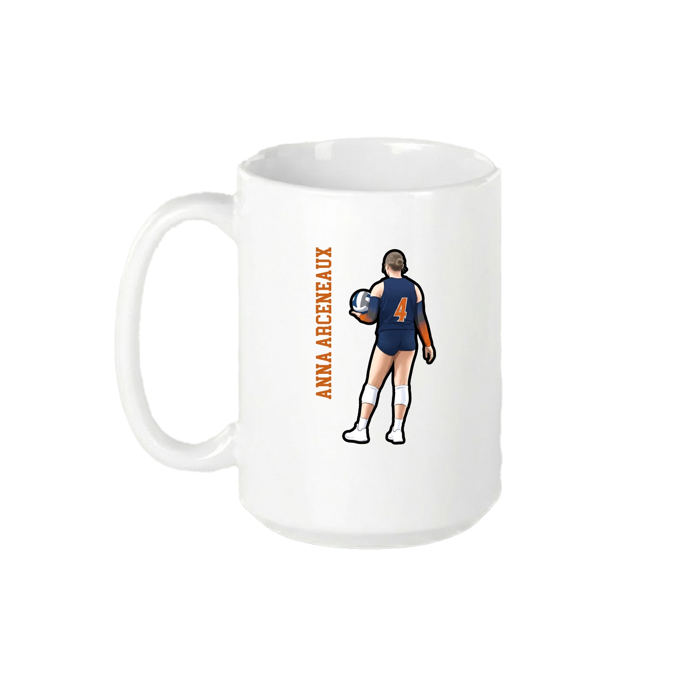15oz Coffee Mug — Name Vertical in White