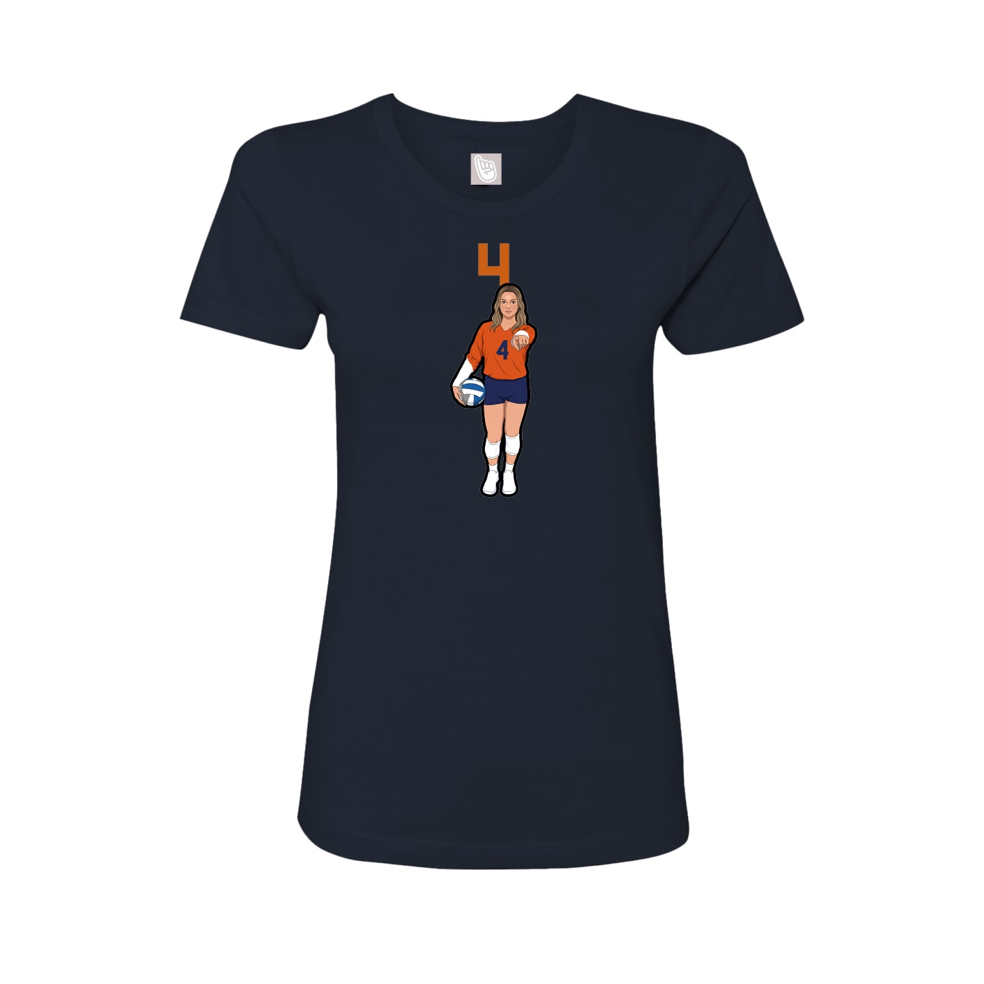 Womens Tee — Number Top in Navy
