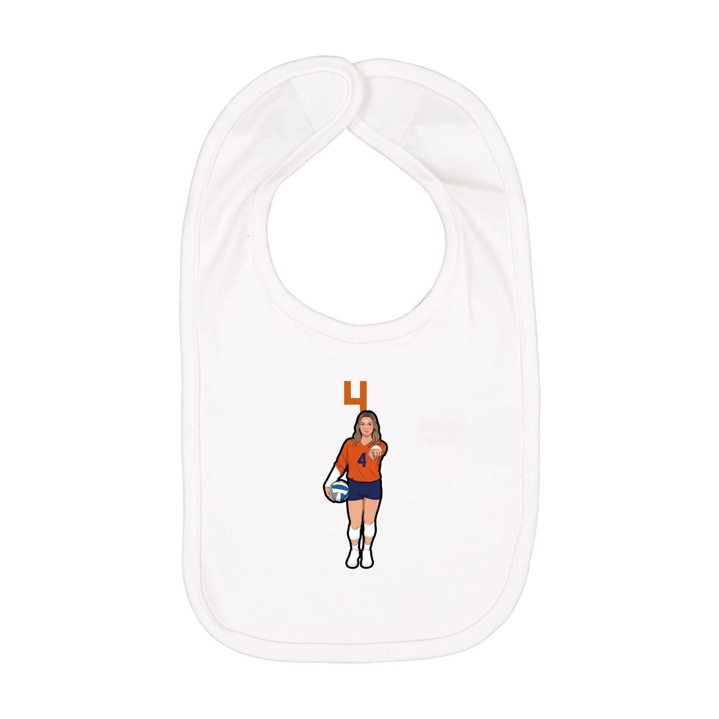 Infant Bib — Number Top in White