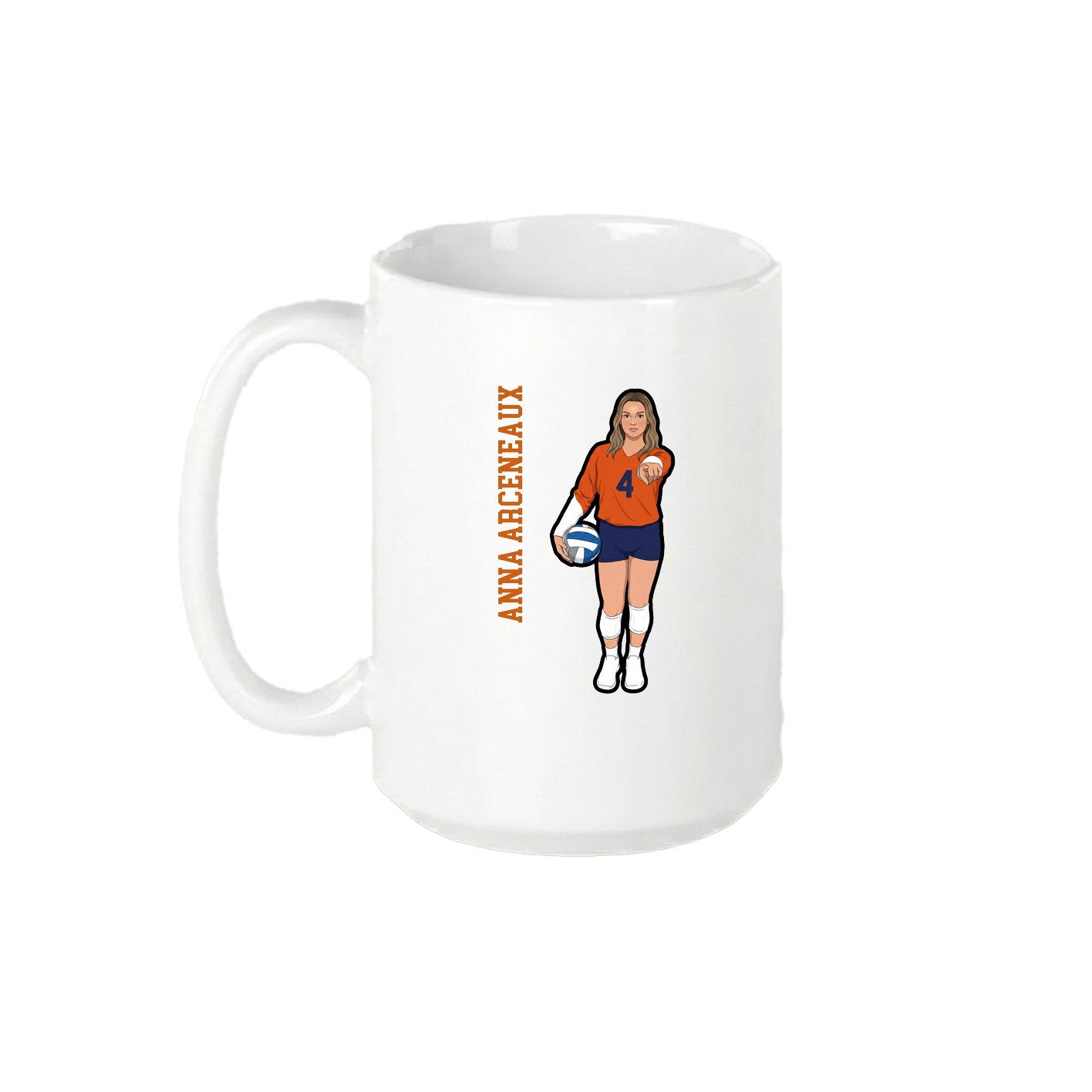 15oz Coffee Mug — Name Vertical in White