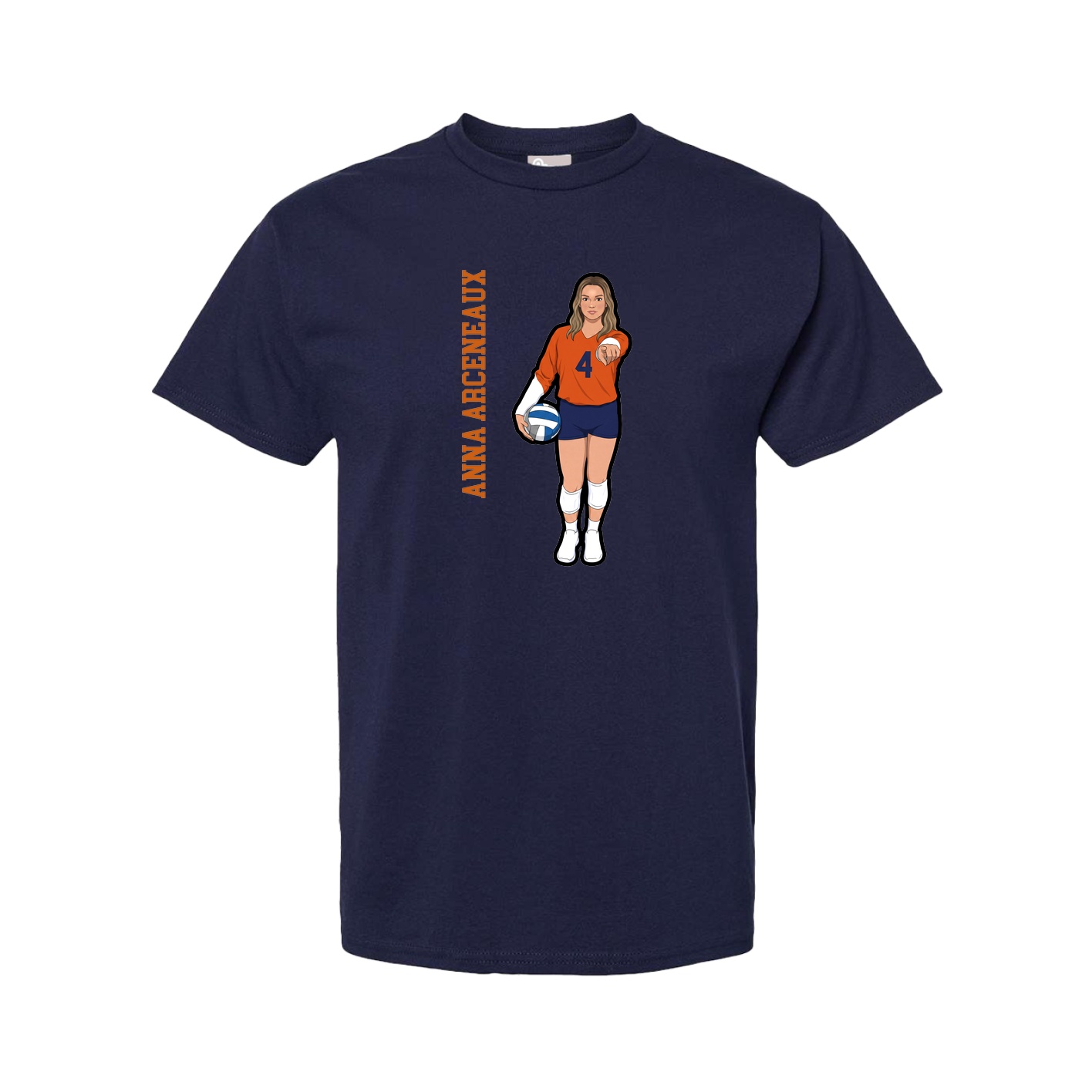 Youth Tee — Name Vertical in Navy