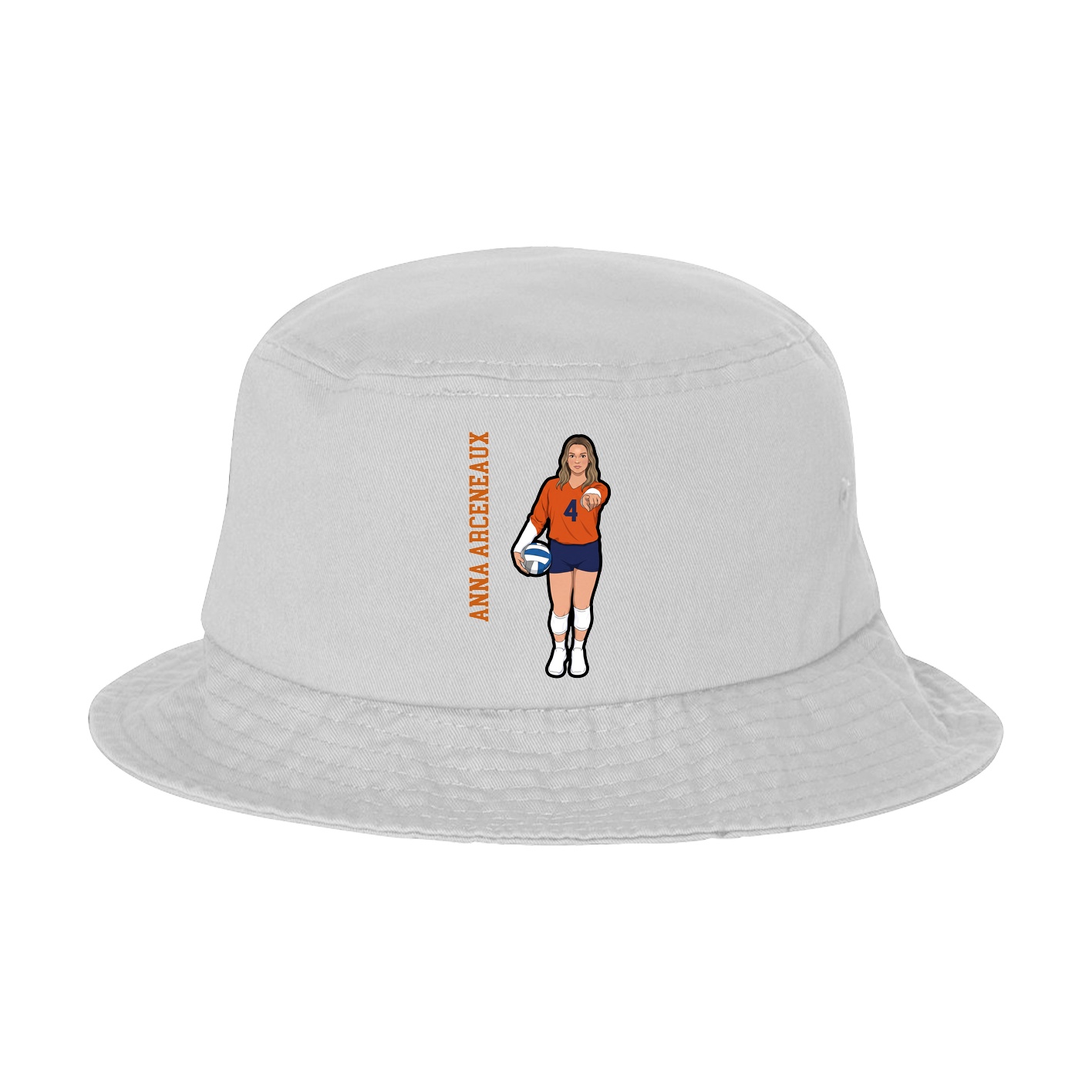 Bucket Cap — Name Vertical in White