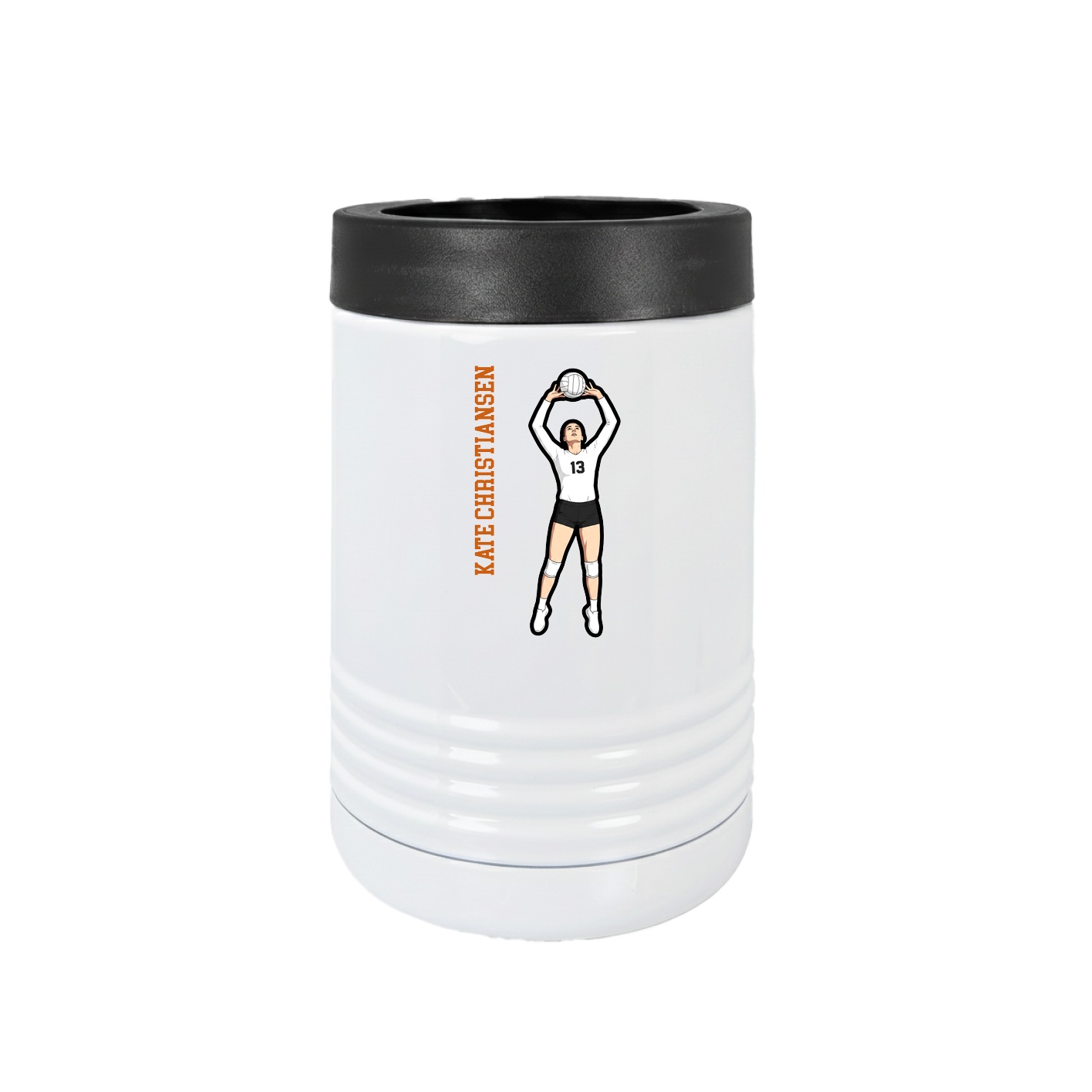 Beverage Holder — Name Vertical in White