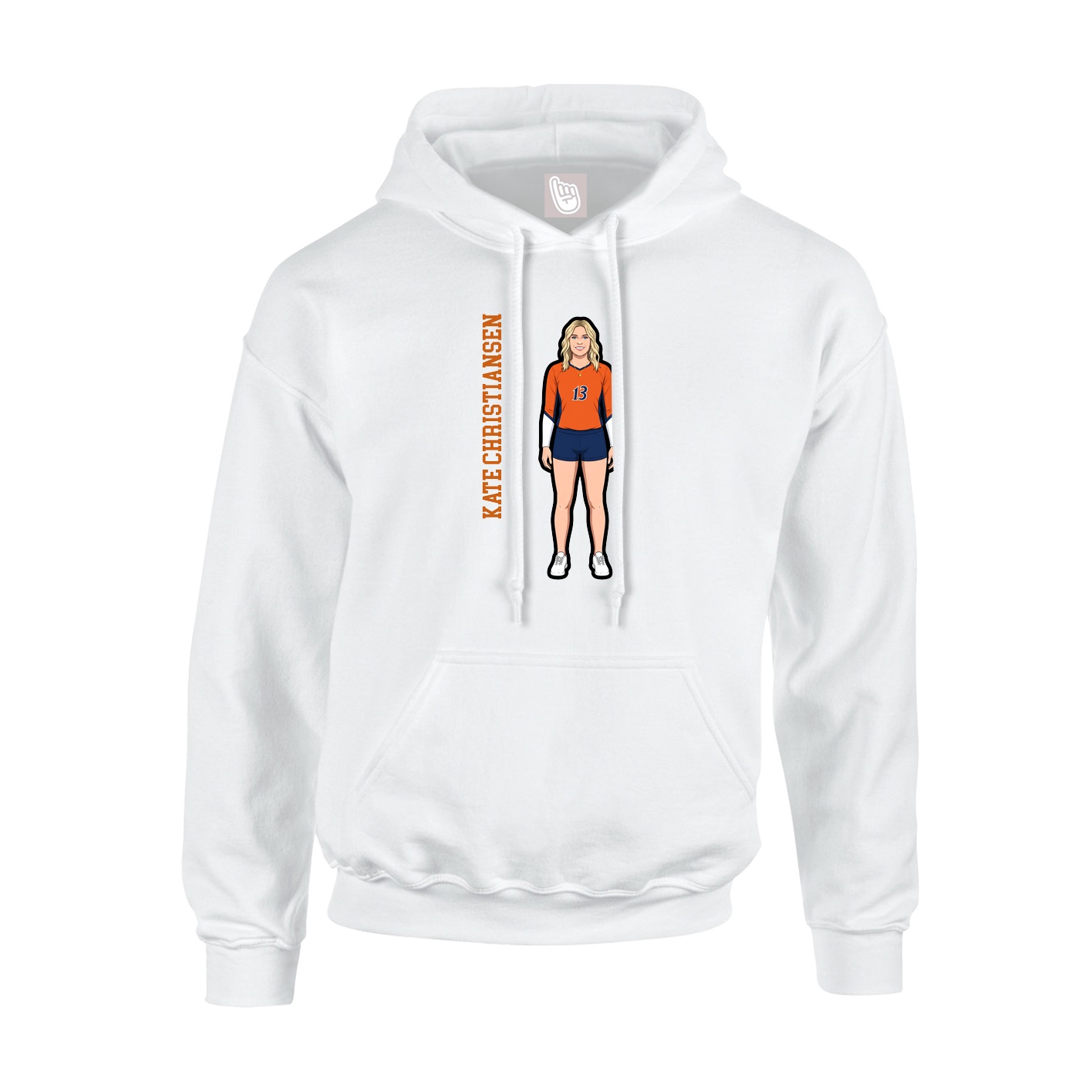 Youth Hoodie — Name Vertical in White