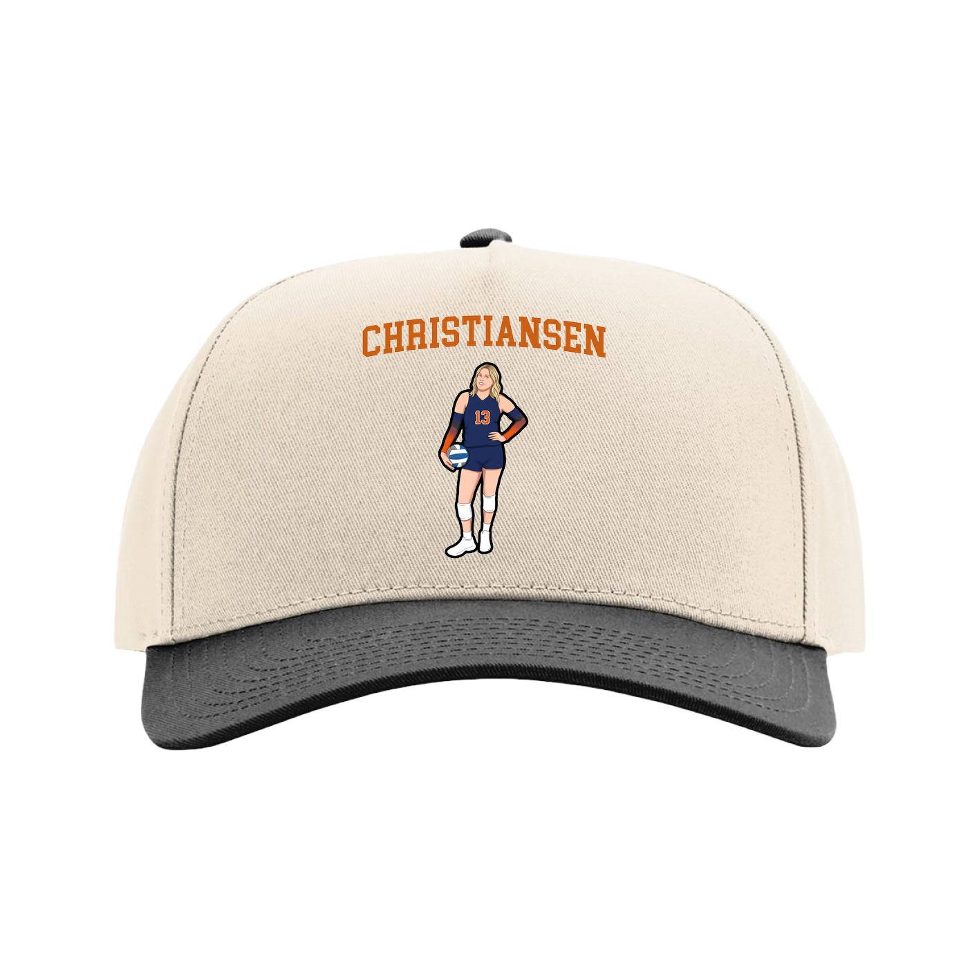 Full Fabric Five-Panel Champ Cap — Shirsey in Cream/Black