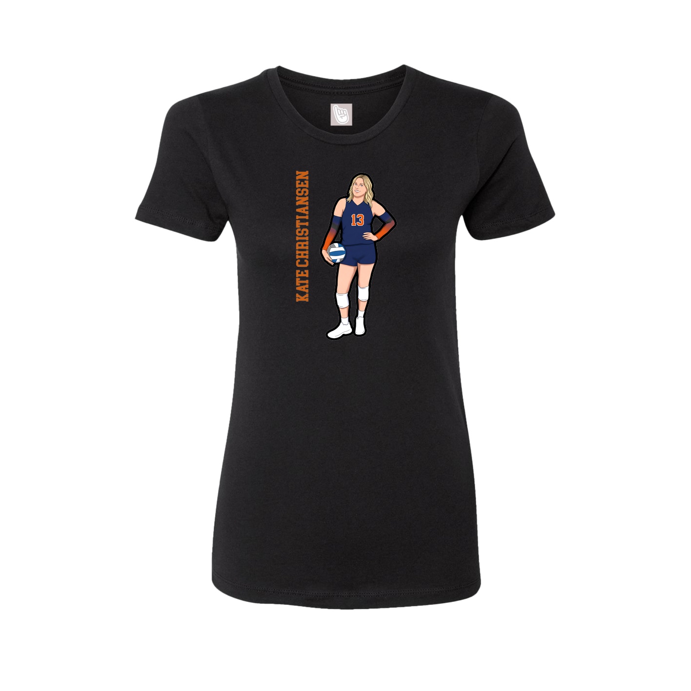 Womens Tee — Name Vertical in Black
