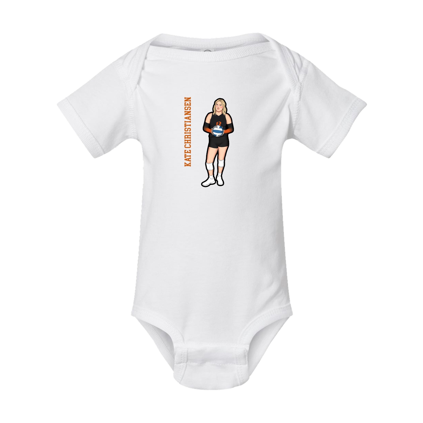 Baby Onesie — Name Vertical in White