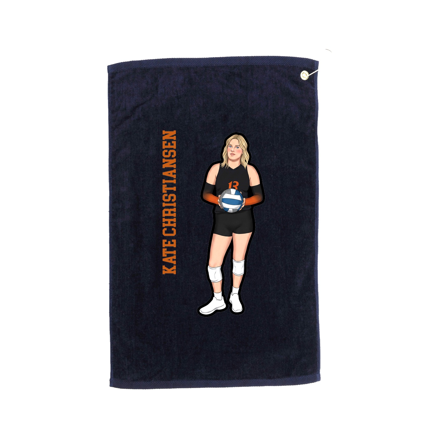 Golf Towel — Name Vertical in Navy