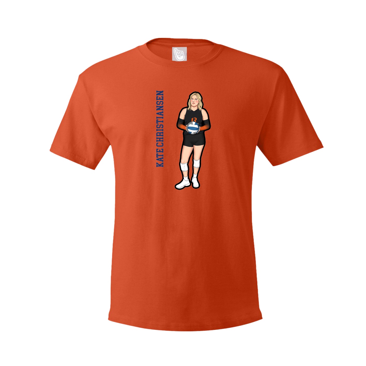 Tee — Name Vertical in Orange