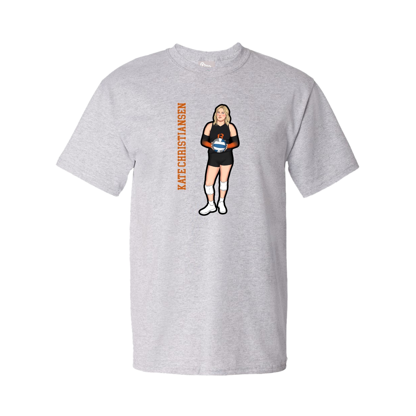 Youth Tee — Name Vertical in Grey