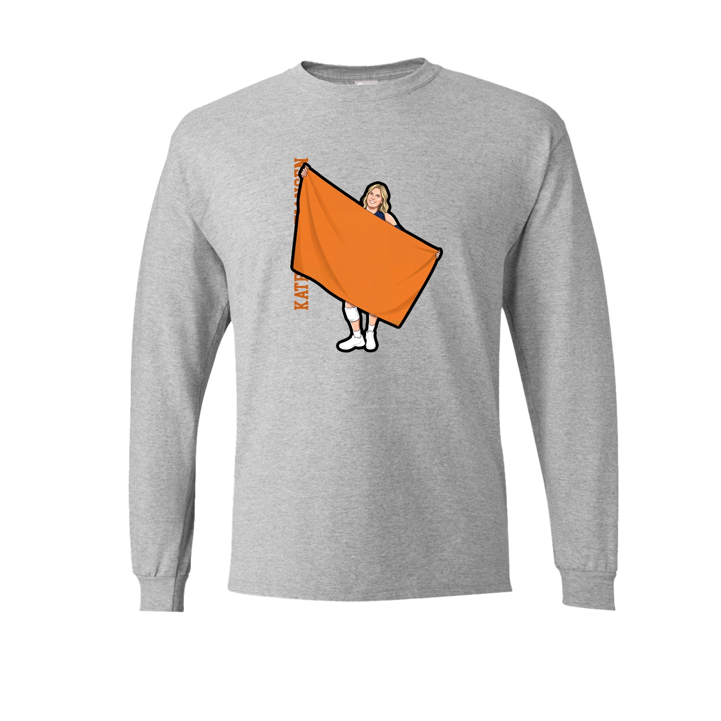 Long Sleeve Tee — Name Vertical in Grey