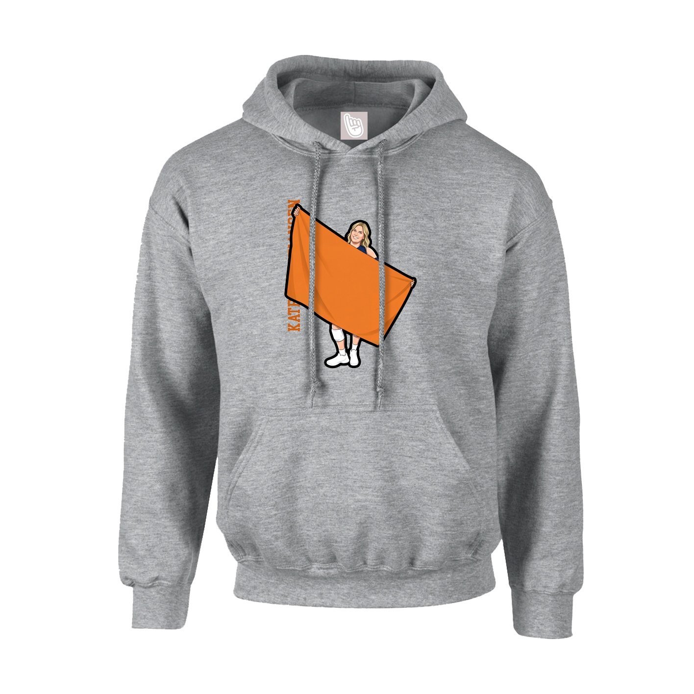 Hoodie — Name Vertical in Grey
