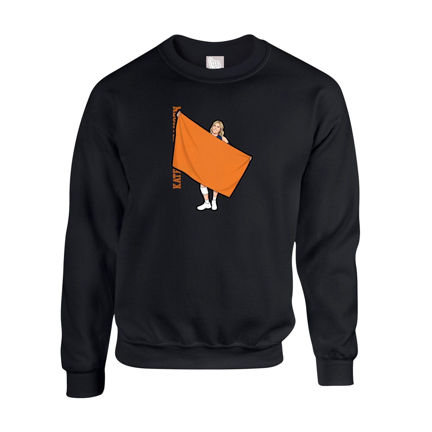 Fleece Crew — Name Vertical in Black