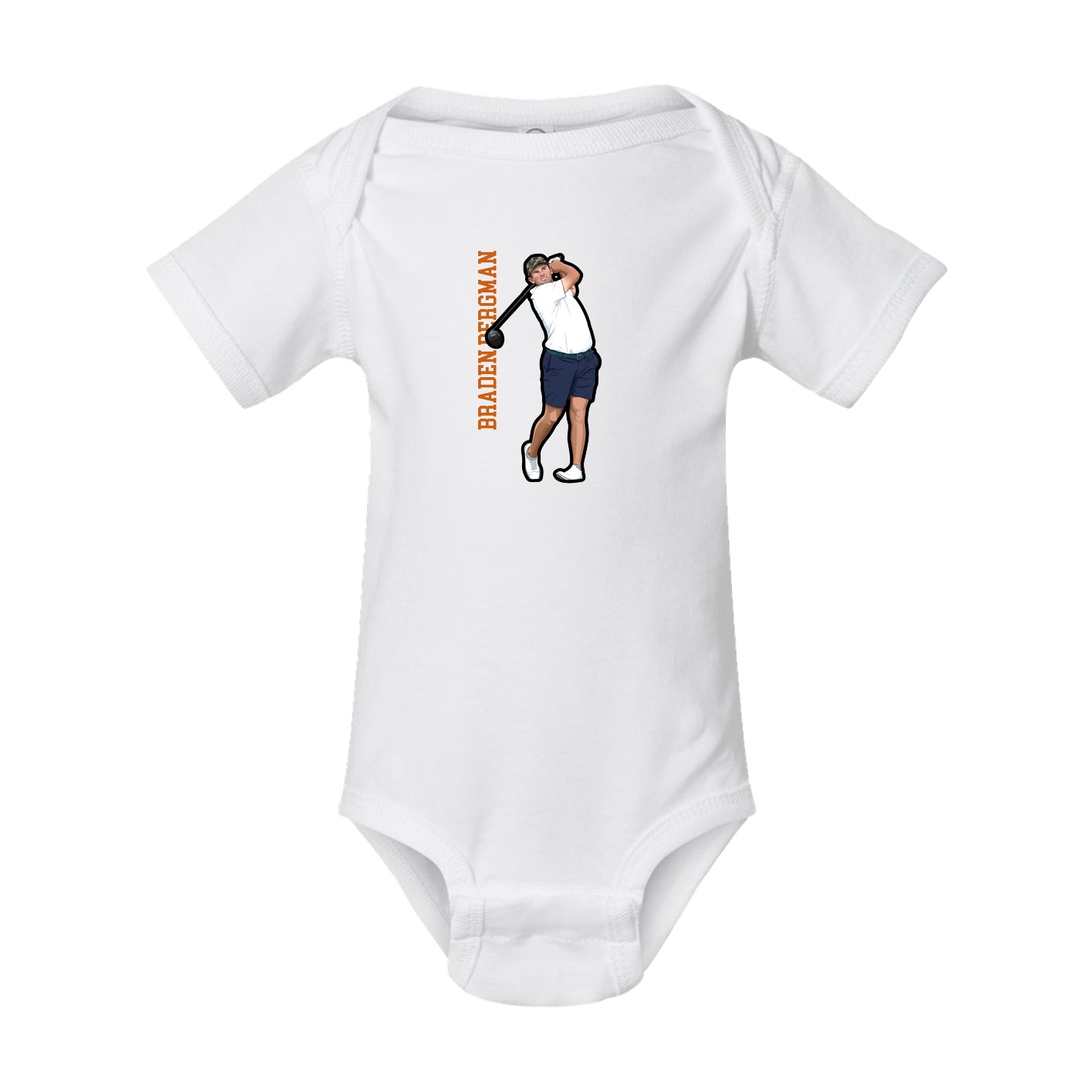 Baby Onesie — Name Vertical in White
