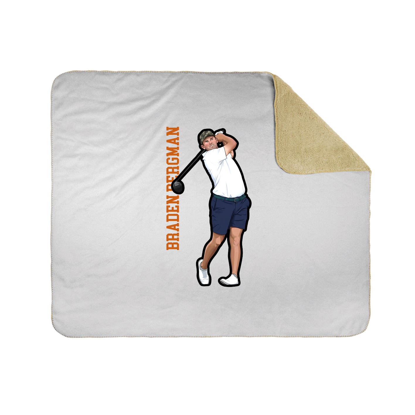 Throw Blanket — Name Vertical in White