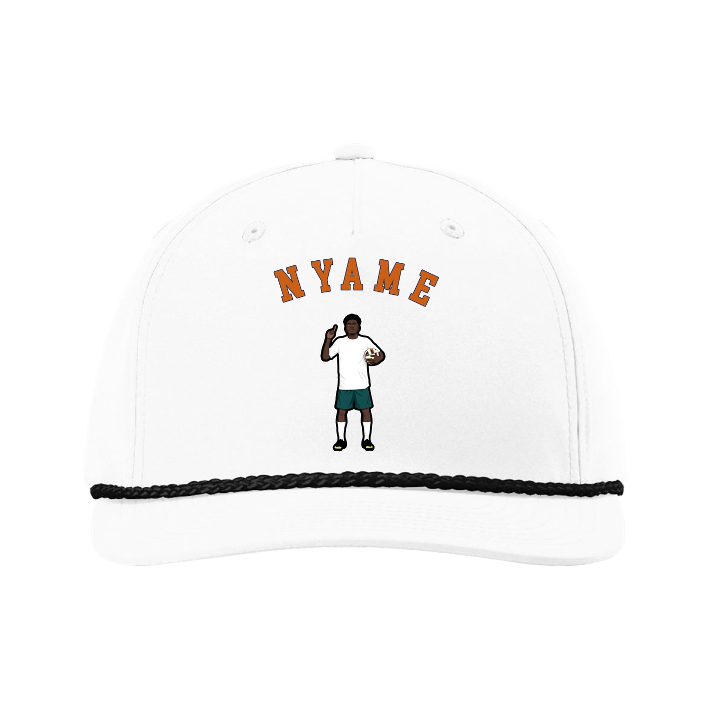 Five-Panel Classic Rope Cap — Shirsey Arch in White