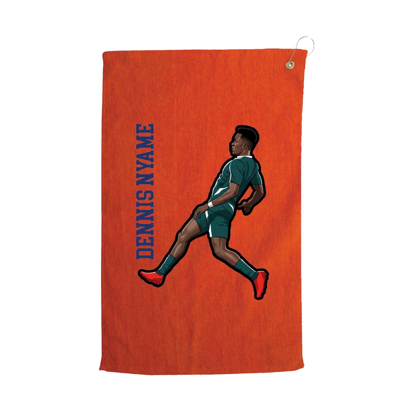 Golf Towel — Name Vertical in Orange