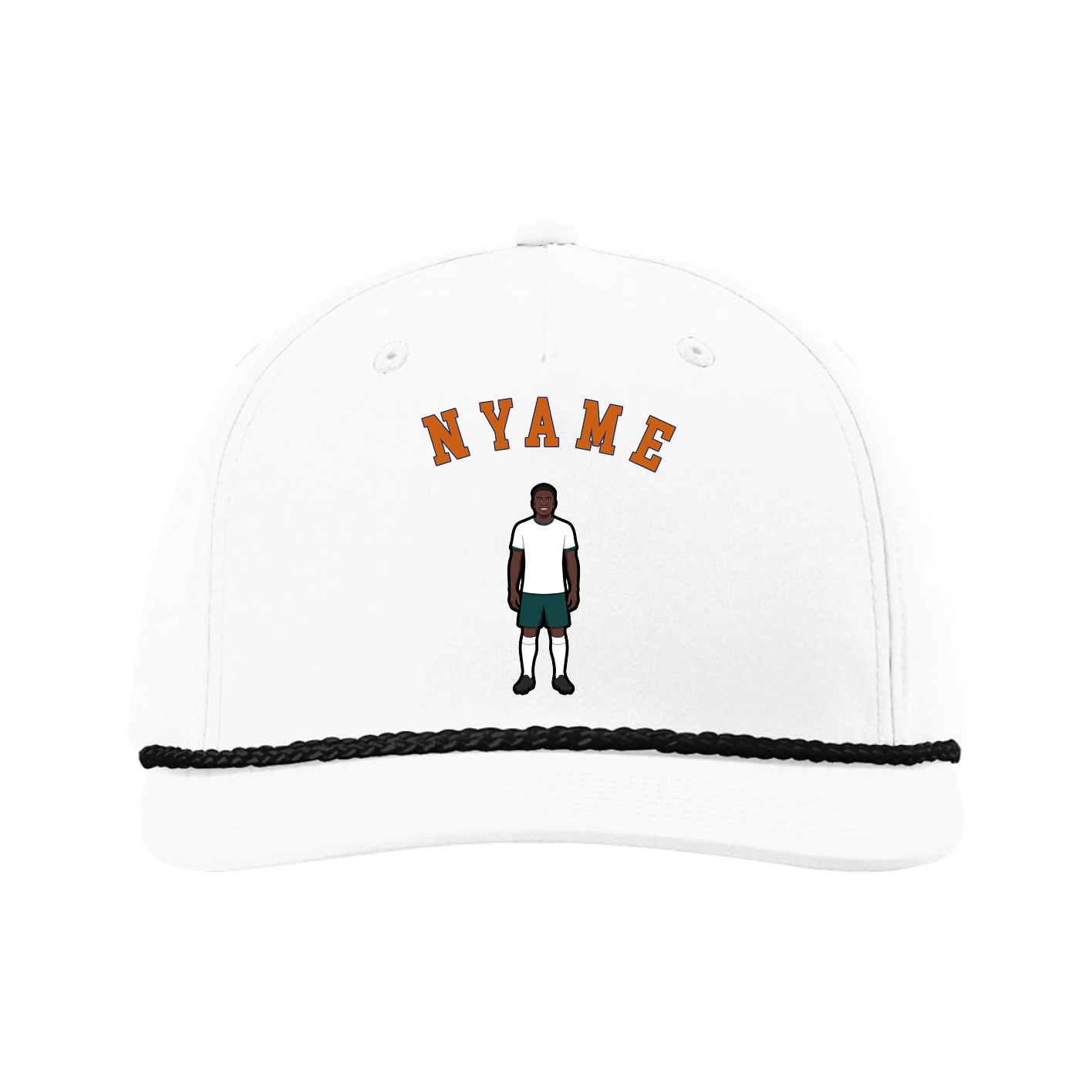 Five-Panel Classic Rope Cap — Shirsey Arch in White
