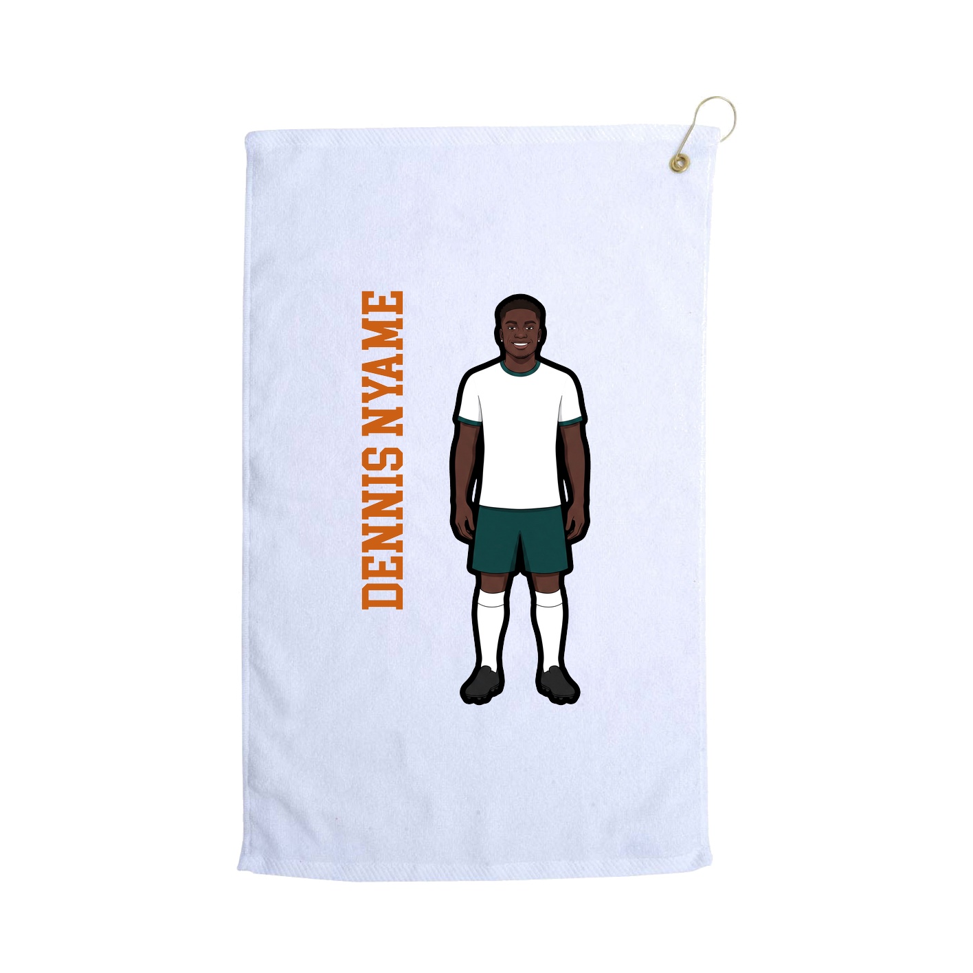 Golf Towel — Name Vertical in White