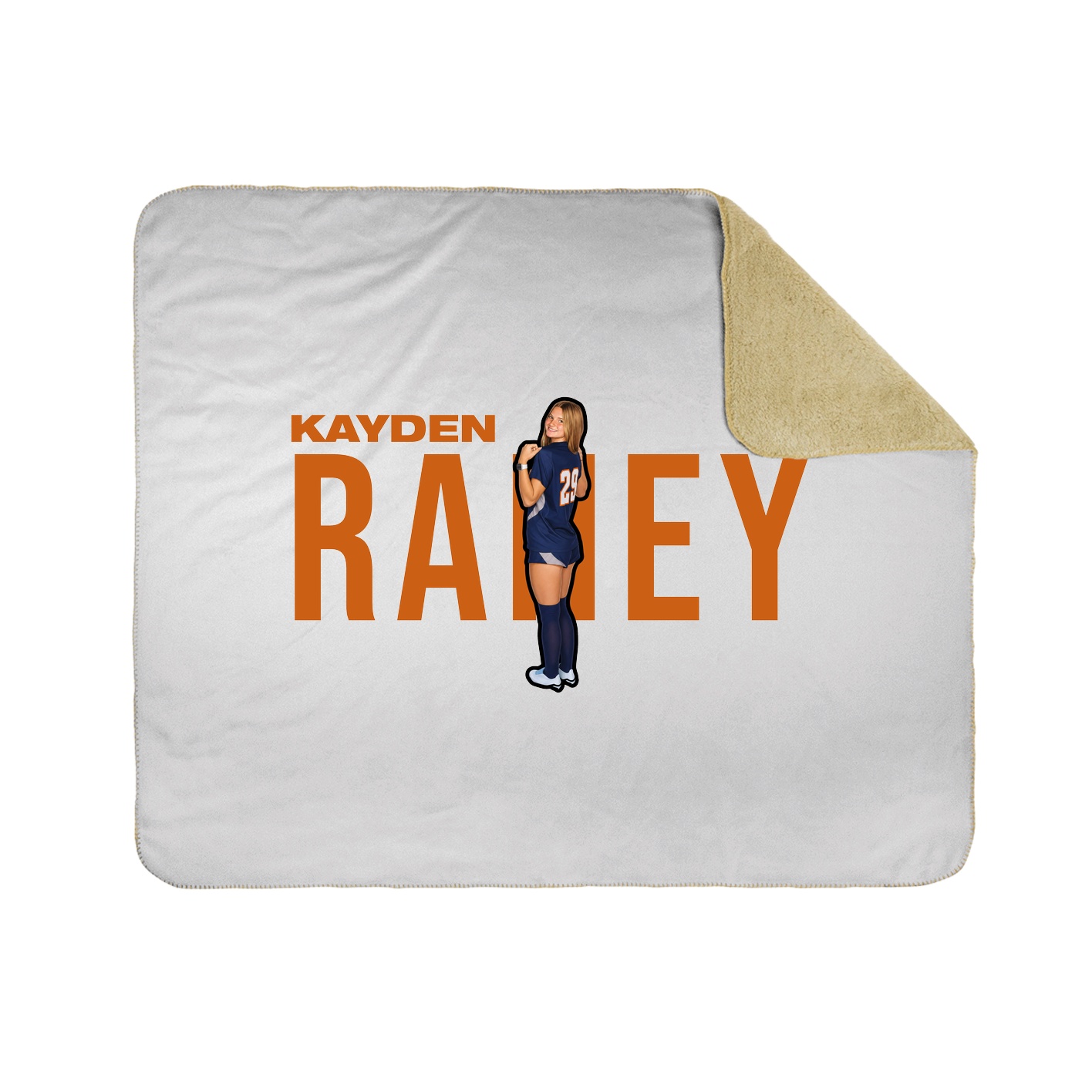 Throw Blanket — Player Name in White
