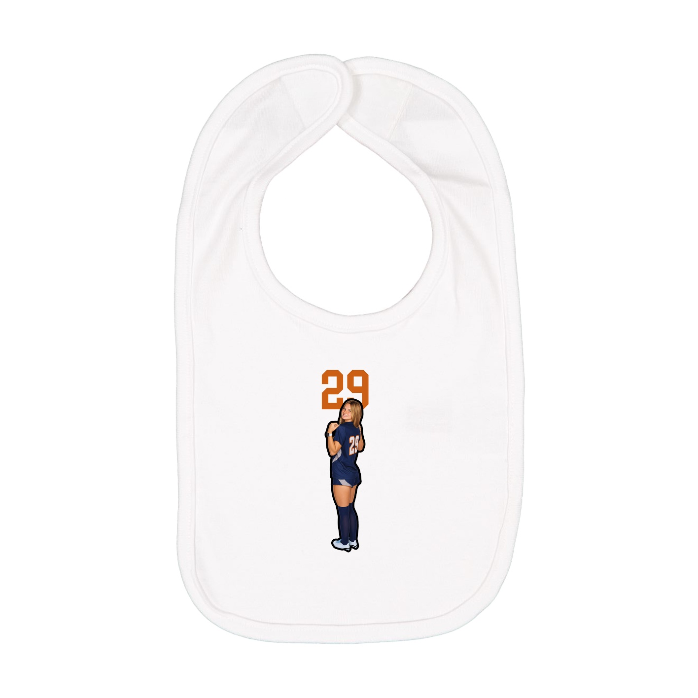 Infant Bib — Number Top in White