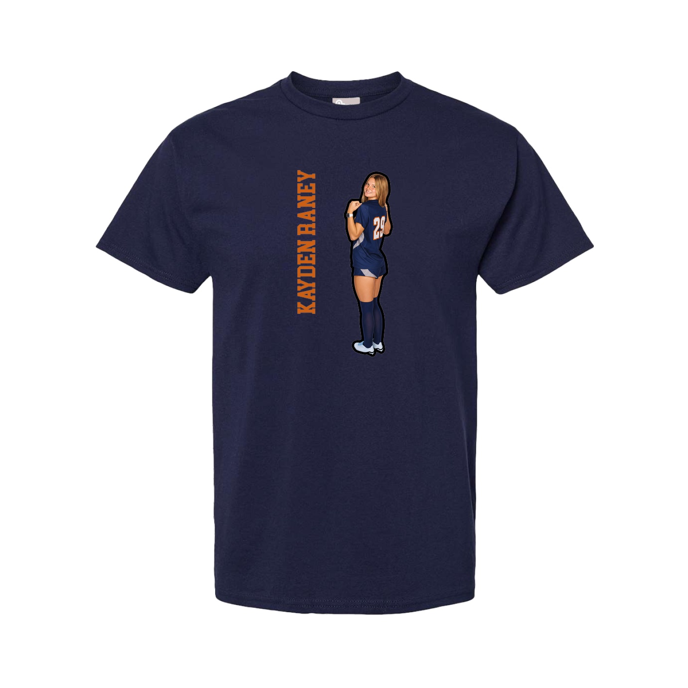 Youth Tee — Name Vertical in Navy