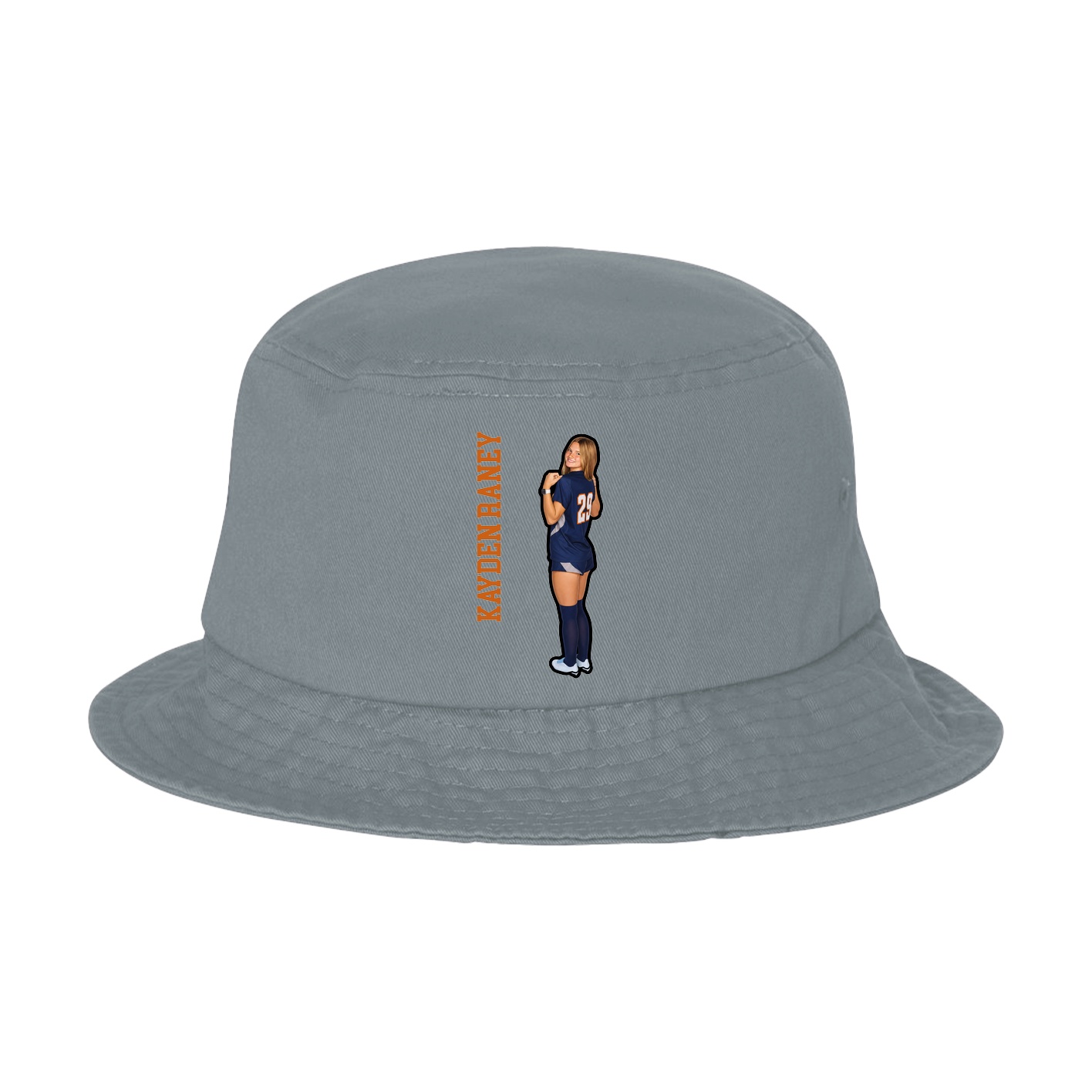 Bucket Cap — Name Vertical in Grey