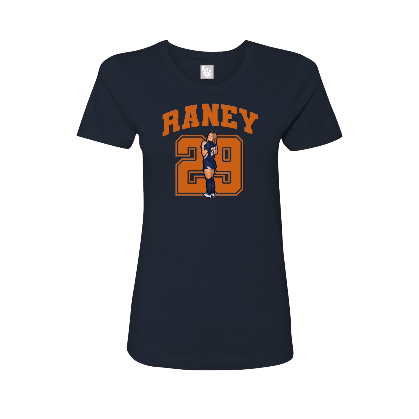Fitted Women's Tee — Number in Navy