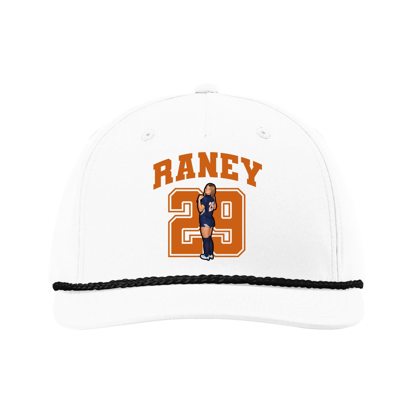 Five-Panel Classic Rope Cap — Number in White