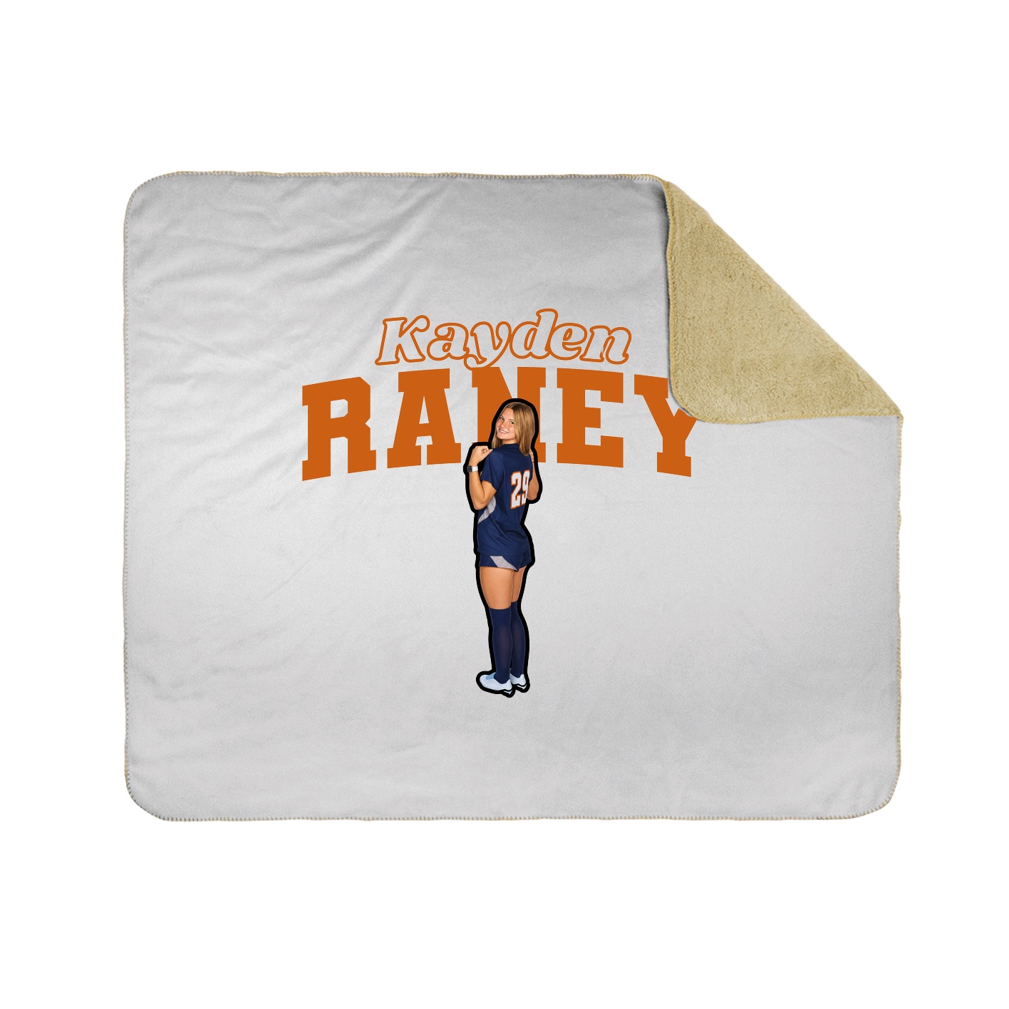 Throw Blanket — Name Arch in White
