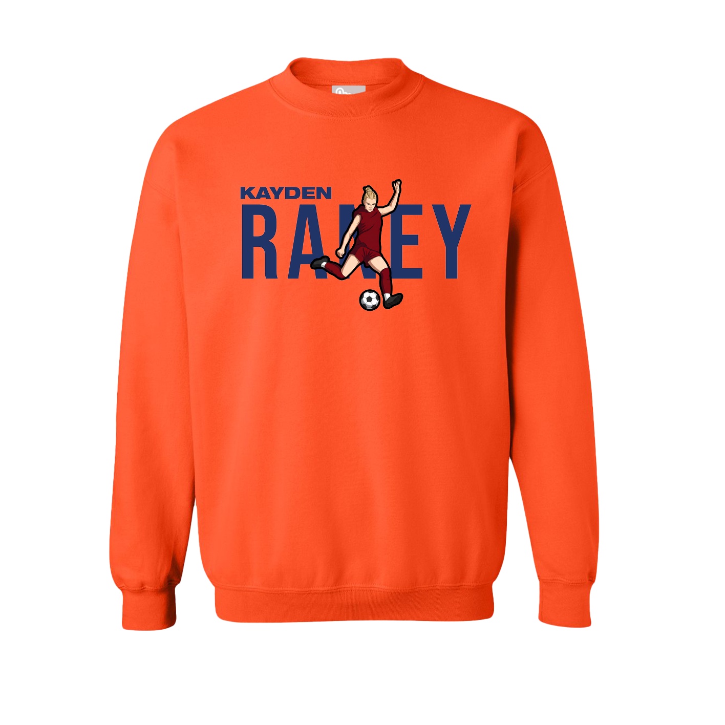Fleece Crew — Player Name in Orange