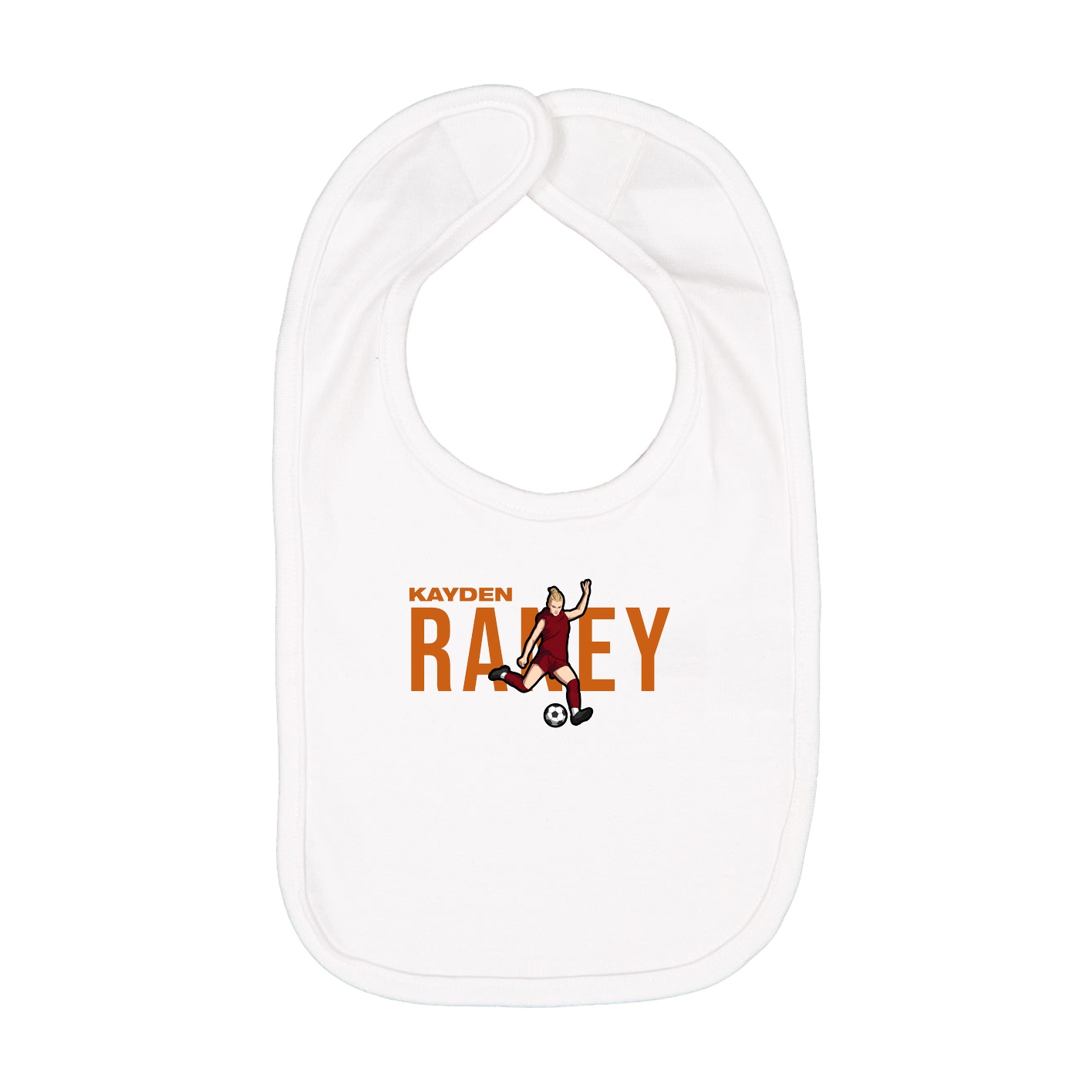 Infant Bib — Player Name in White
